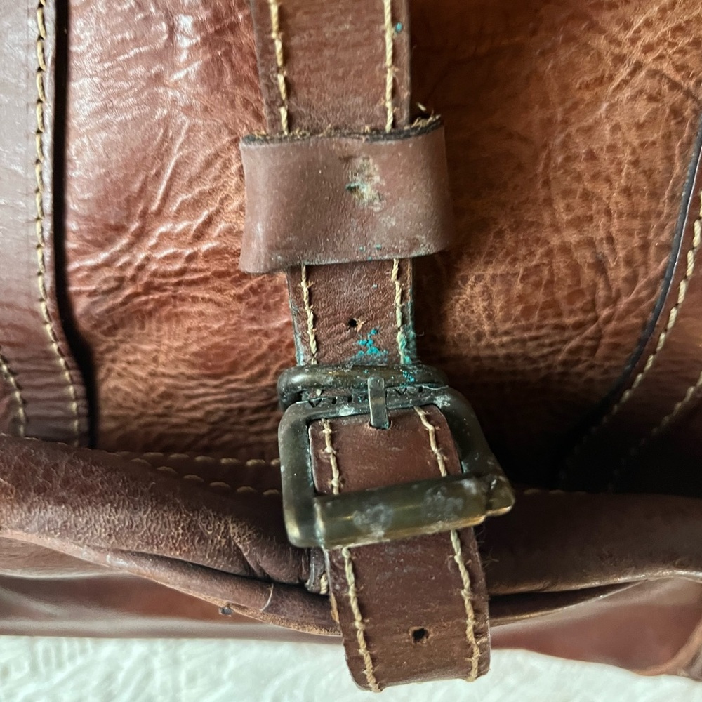 leather bag LARELLA ITALY bucket bag backpack w/ straps Italian vintage - Picture 13 of 17
